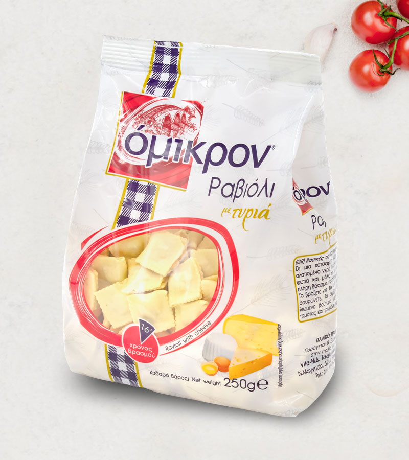 Όμικρον, Ραβιόλι με Τυριά (250γρ.)