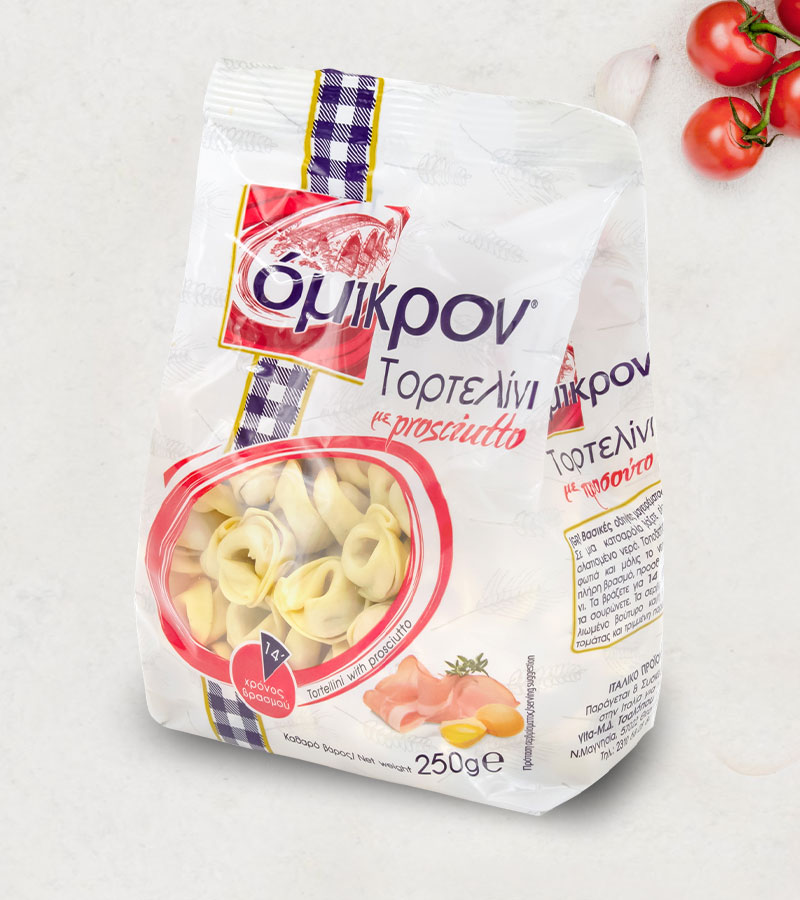 Όμικρον, Τορτελίνι με Προσούτο (250γρ.)